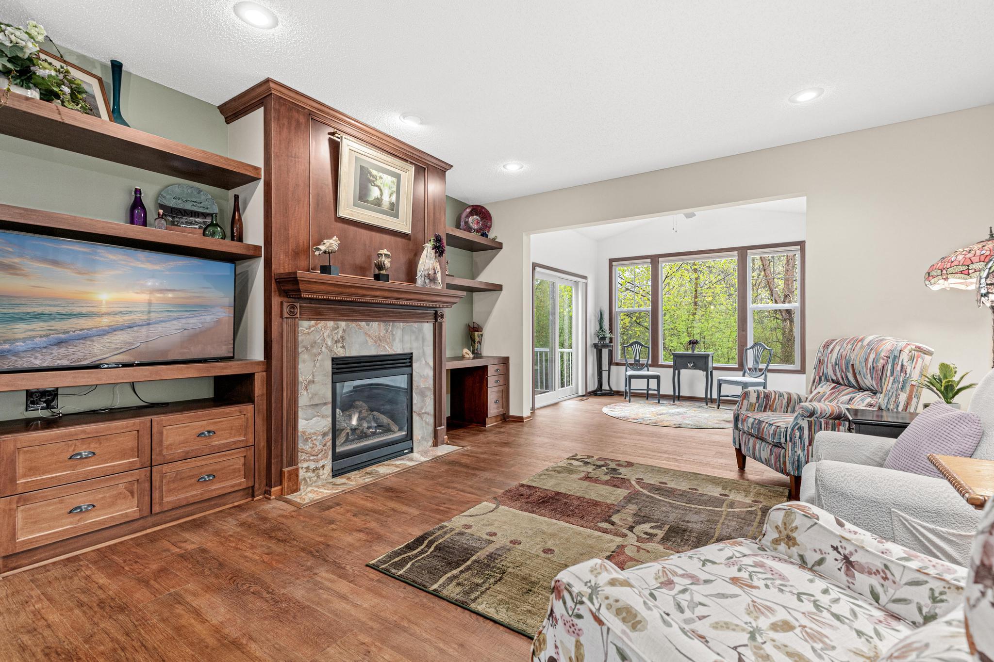 A welcoming living room offers an inviting setting for every day relaxation and hosting friends.