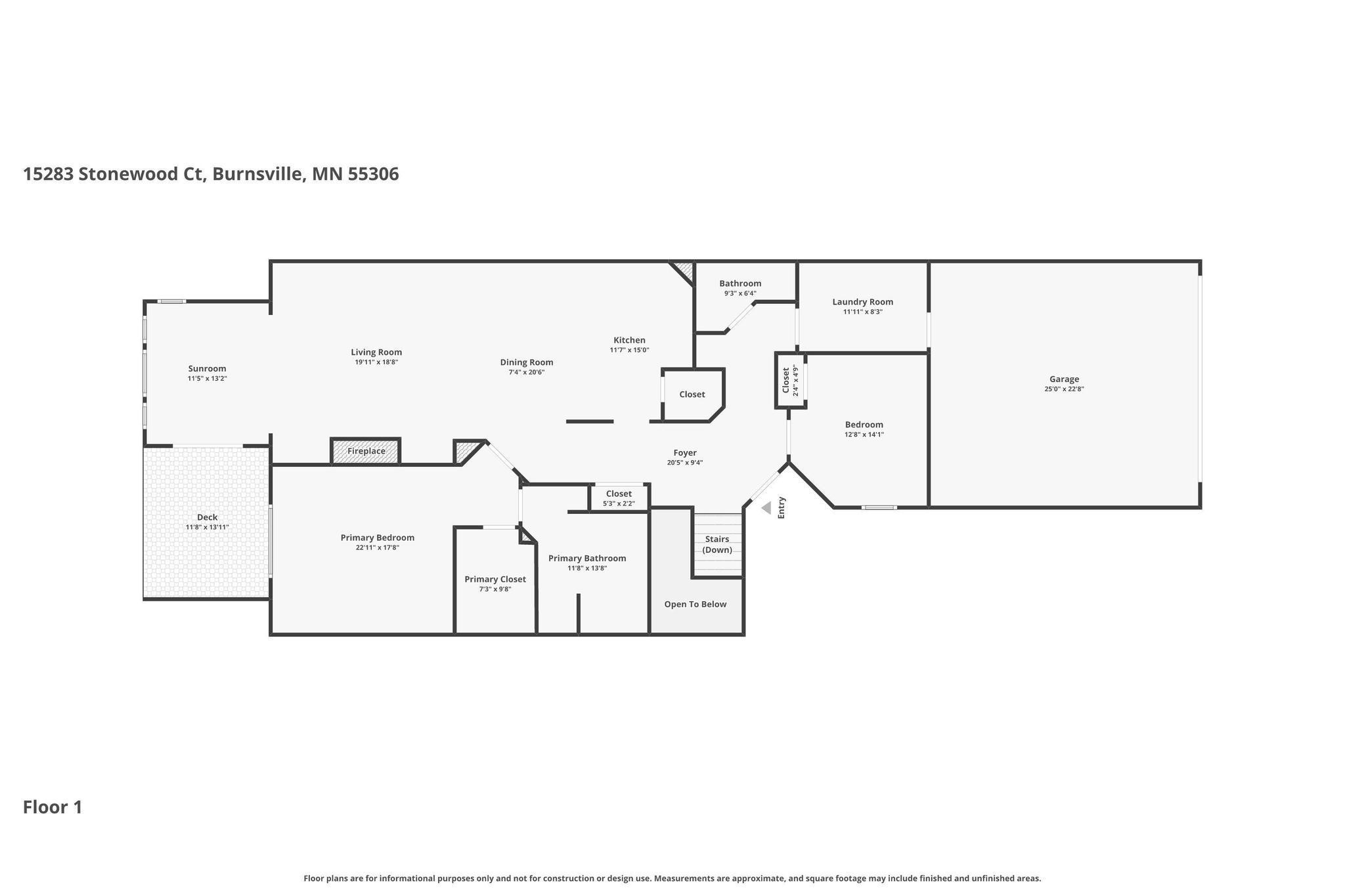 Floor plan of main floor.
