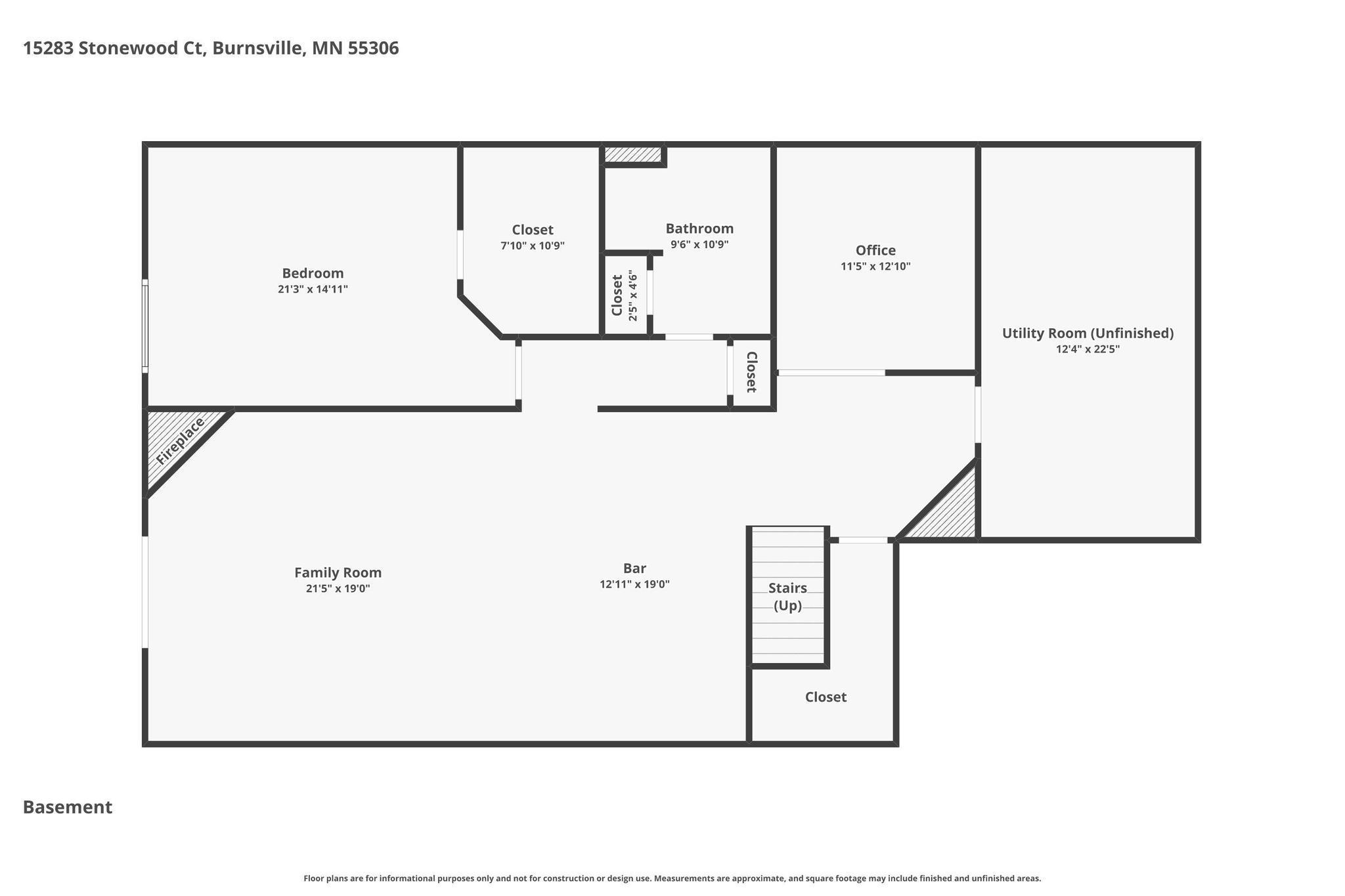 Floor plan of lower level.