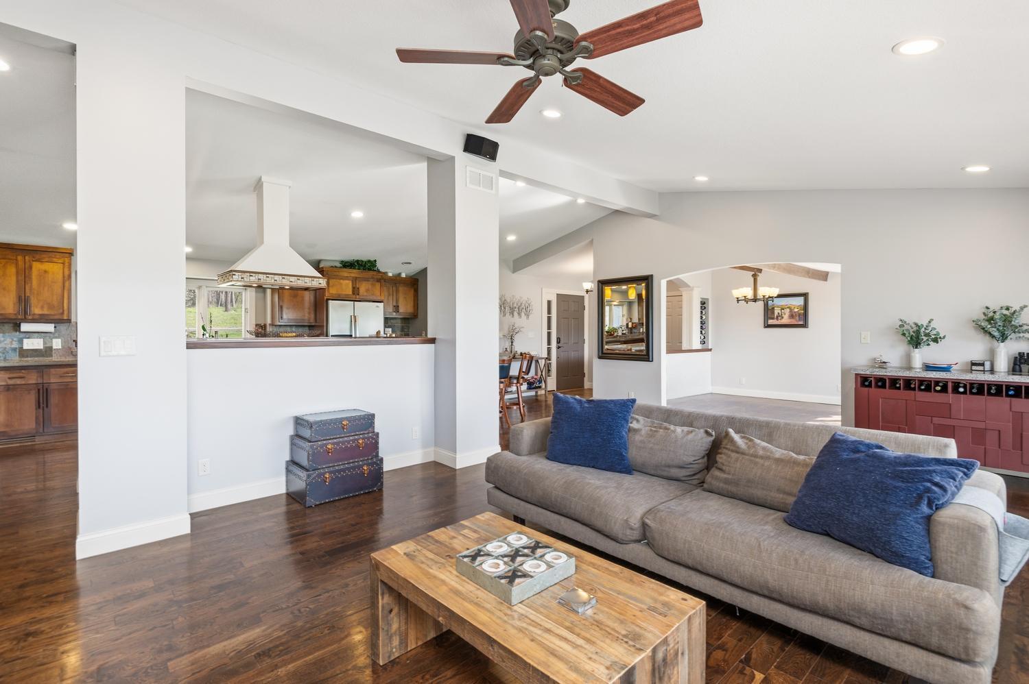 The kitchen is open to the great room and gives the family chef a view of the back yard and lake!