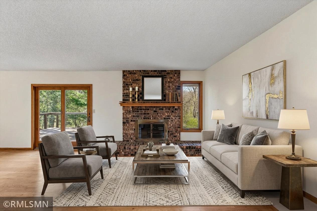 Fireplace in living room - this photo has been virtually staged