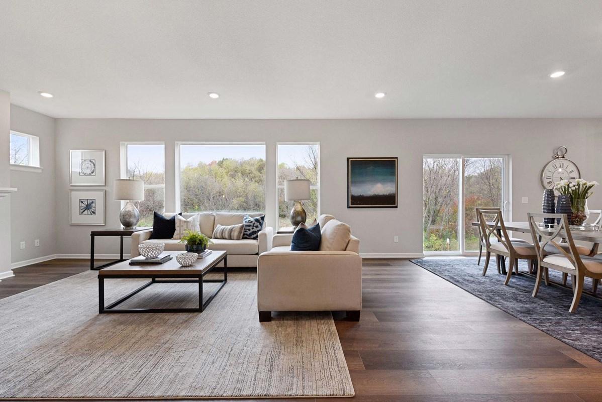 9' ceilings and large windows