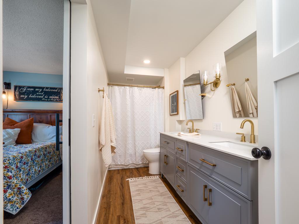 Updated lower level primary bath.