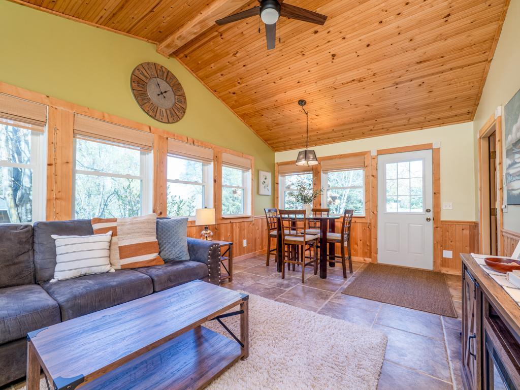 In-floor heat with tile flooring.