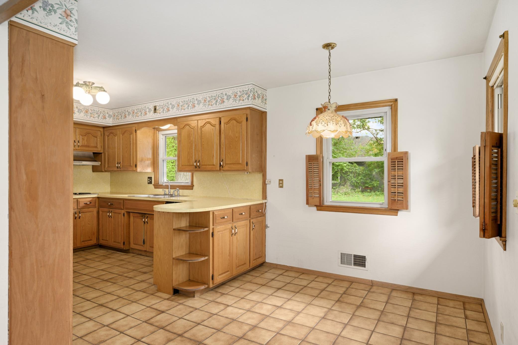 Dining area and kitchen.