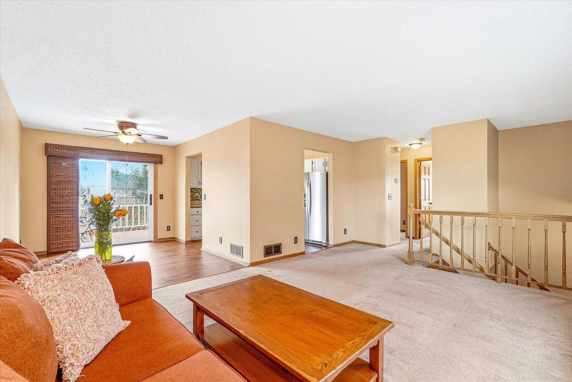 Open main level layout offering comfortable living space and an easy flow into the dining area and kitchen.