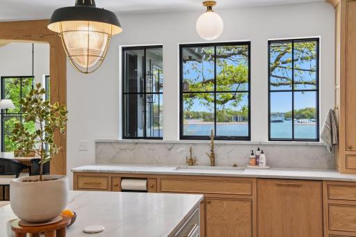 Every detail in the home has been planned for beauty and functionality. Check out the paper towel holder.