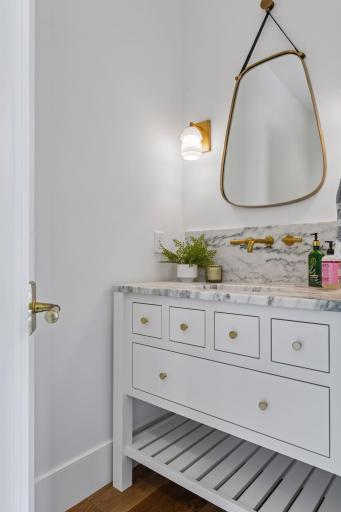 Every detail was thought out to create beautiful and unique spaces like this powder room.