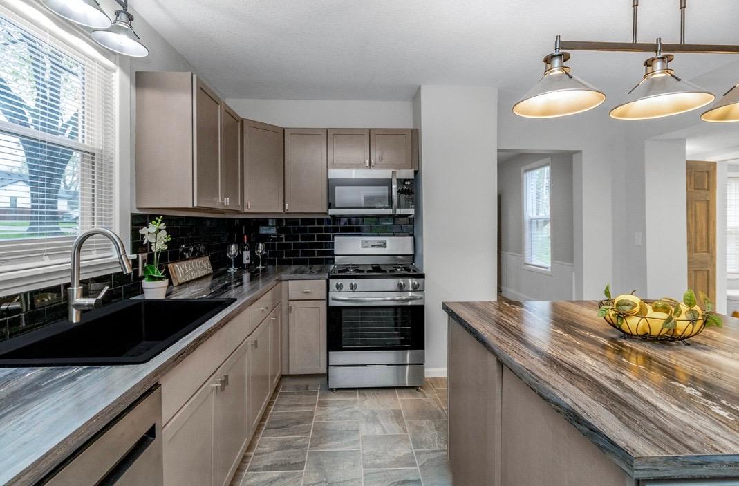 Brand new tile & lighting throughout