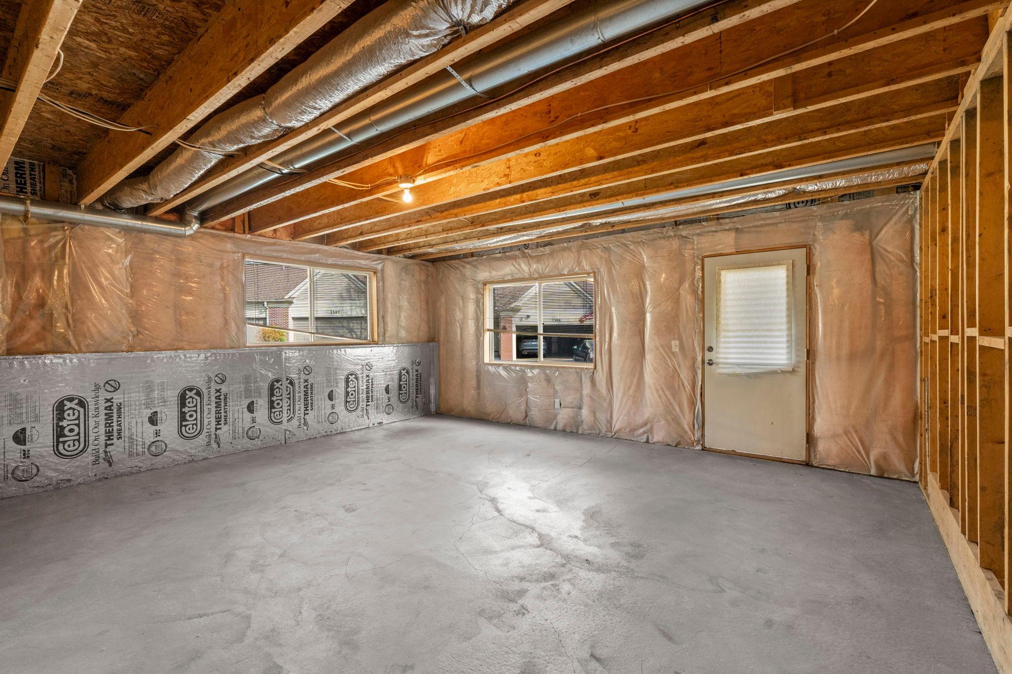 Walk out basement with lookout windows gives you an opportunity to create an amazing space of your own. Bring your ideas!