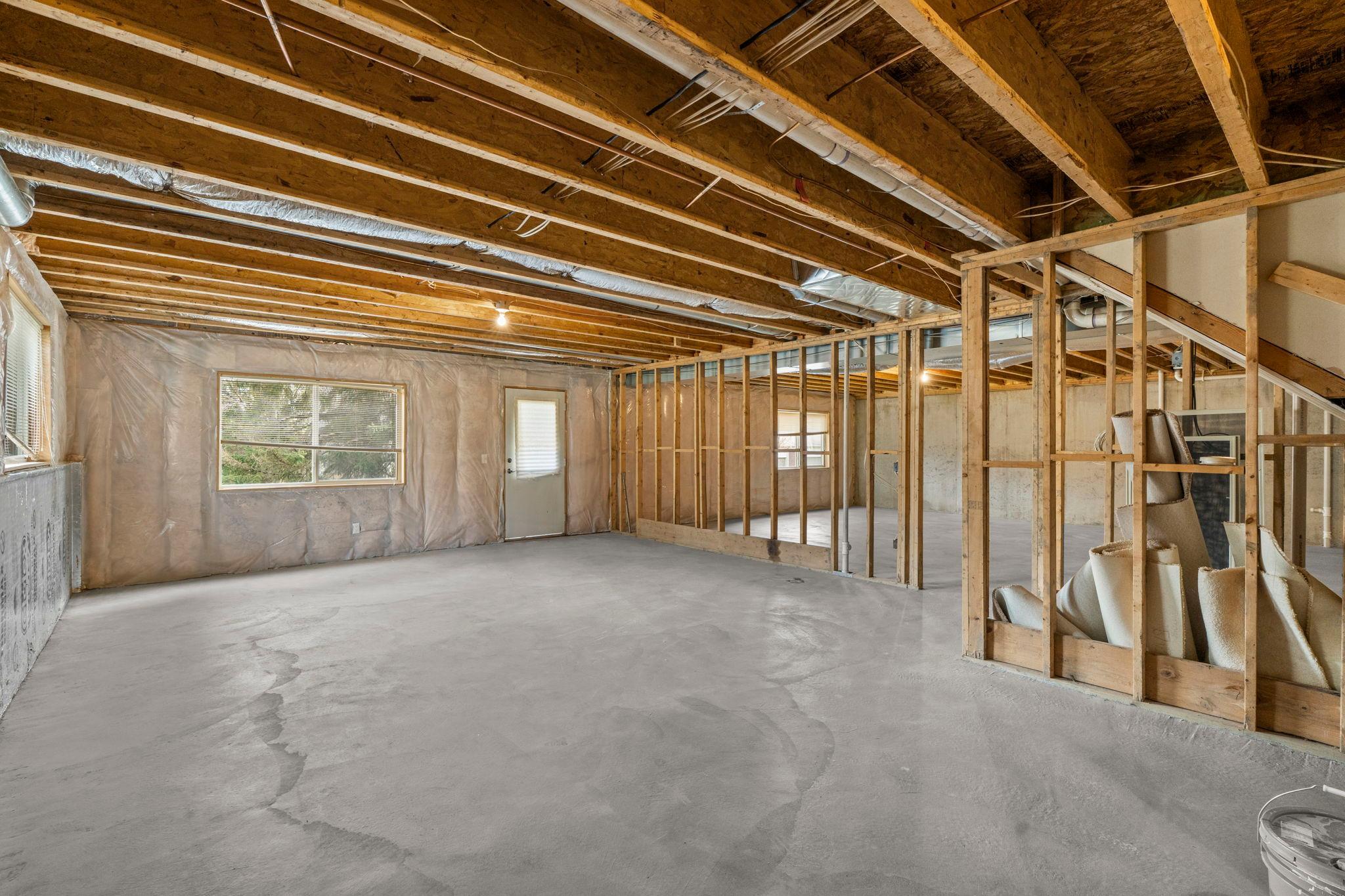 Fabulous opportunity to grow or create an amazing basement retreat. Large floor plan, lookout window for additional bedroom OR use for great storage of many things!