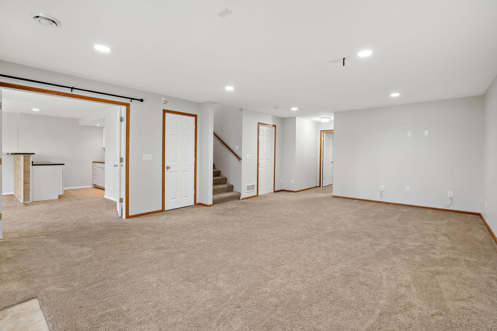 Recessed lights and knock-down ceiling