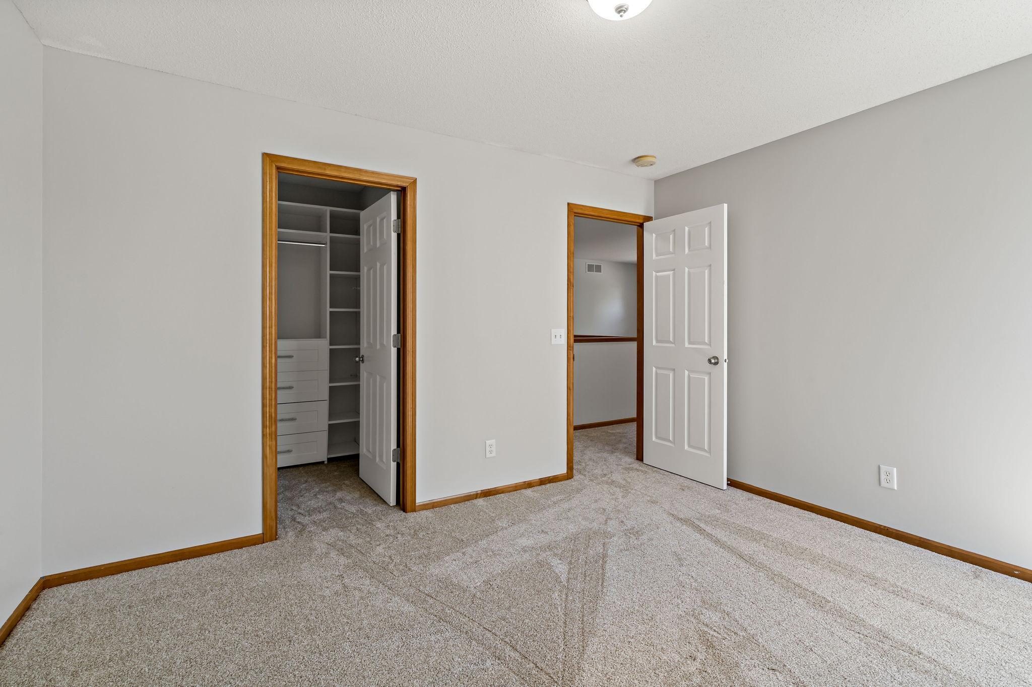 Walk-in closets in bedrooms