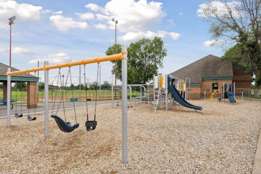 Dred Scott Park is less than a mile away. "Amenities: Baseball field, Picnicking, Playground, Restrooms (seasonal), Soccer field, Softball field, Tennis court, Volleyball court."