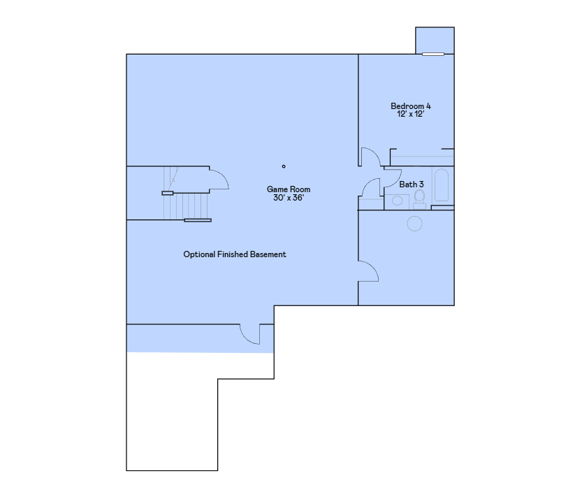 Clearwater basement floorplan.