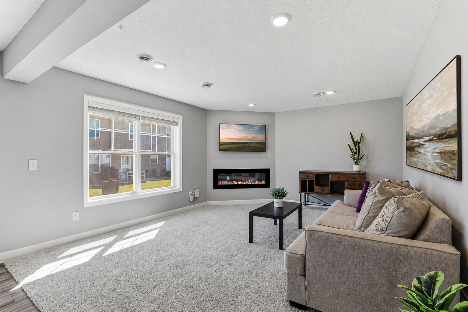 Living room filled with bright natural light