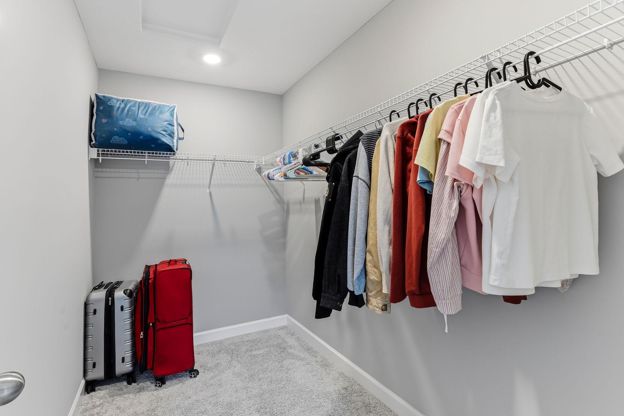 Spacious walk in closet