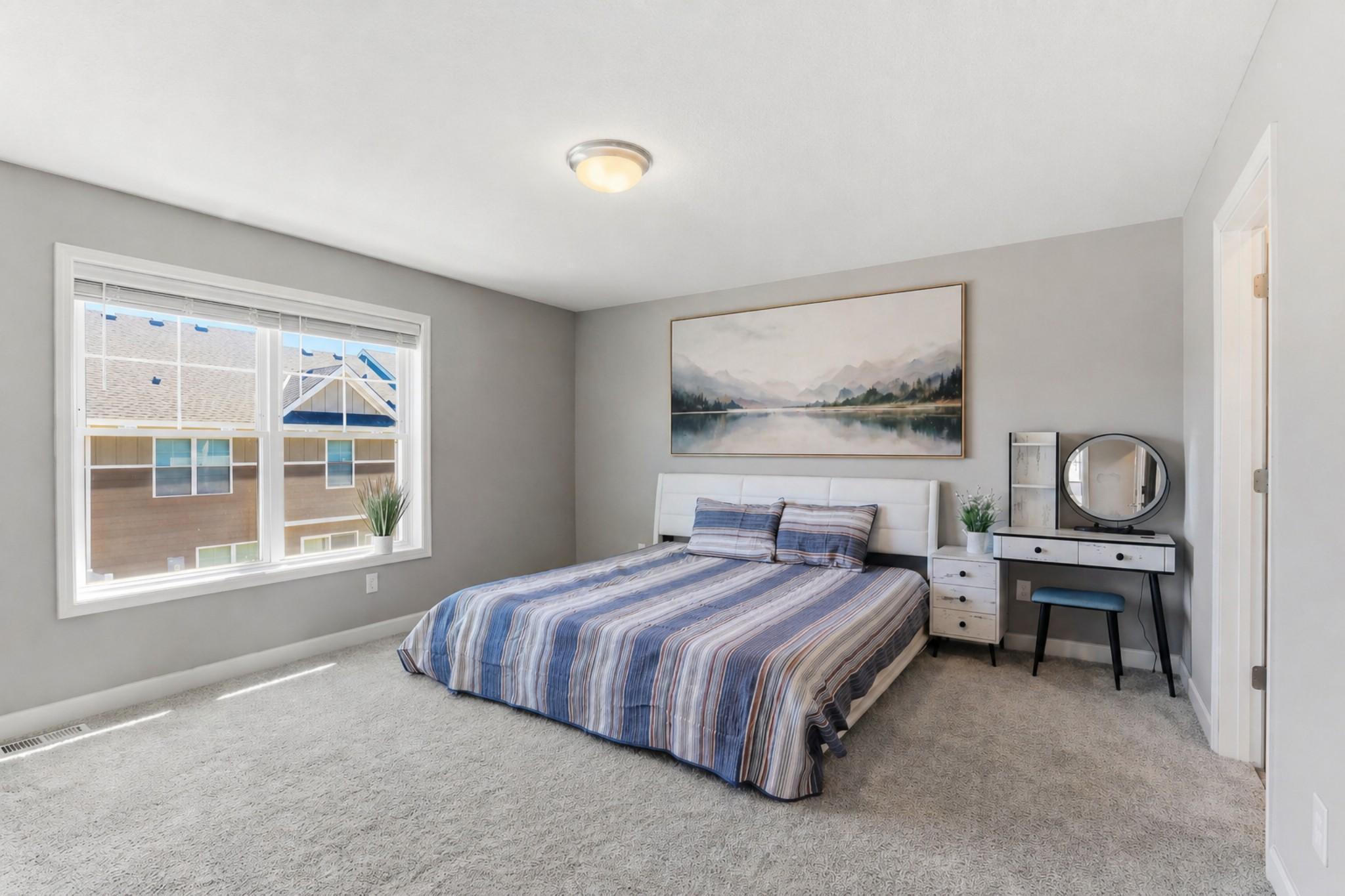 Master bedroom (contains digital wall art)