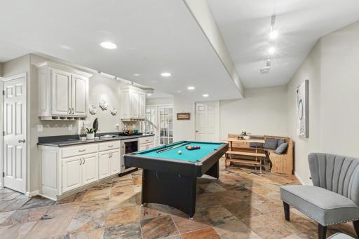 Ideal setup for game room, billiards area, or media room