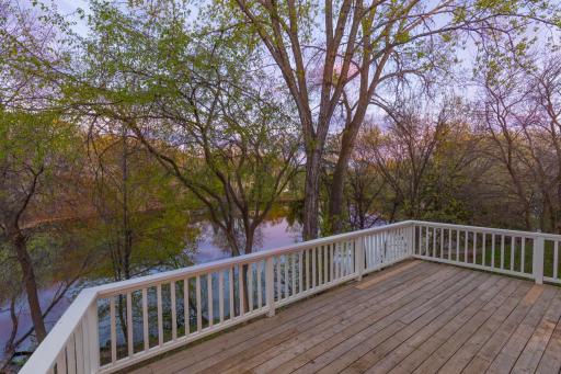 Two spacious backyard decks overlooking the water and nature