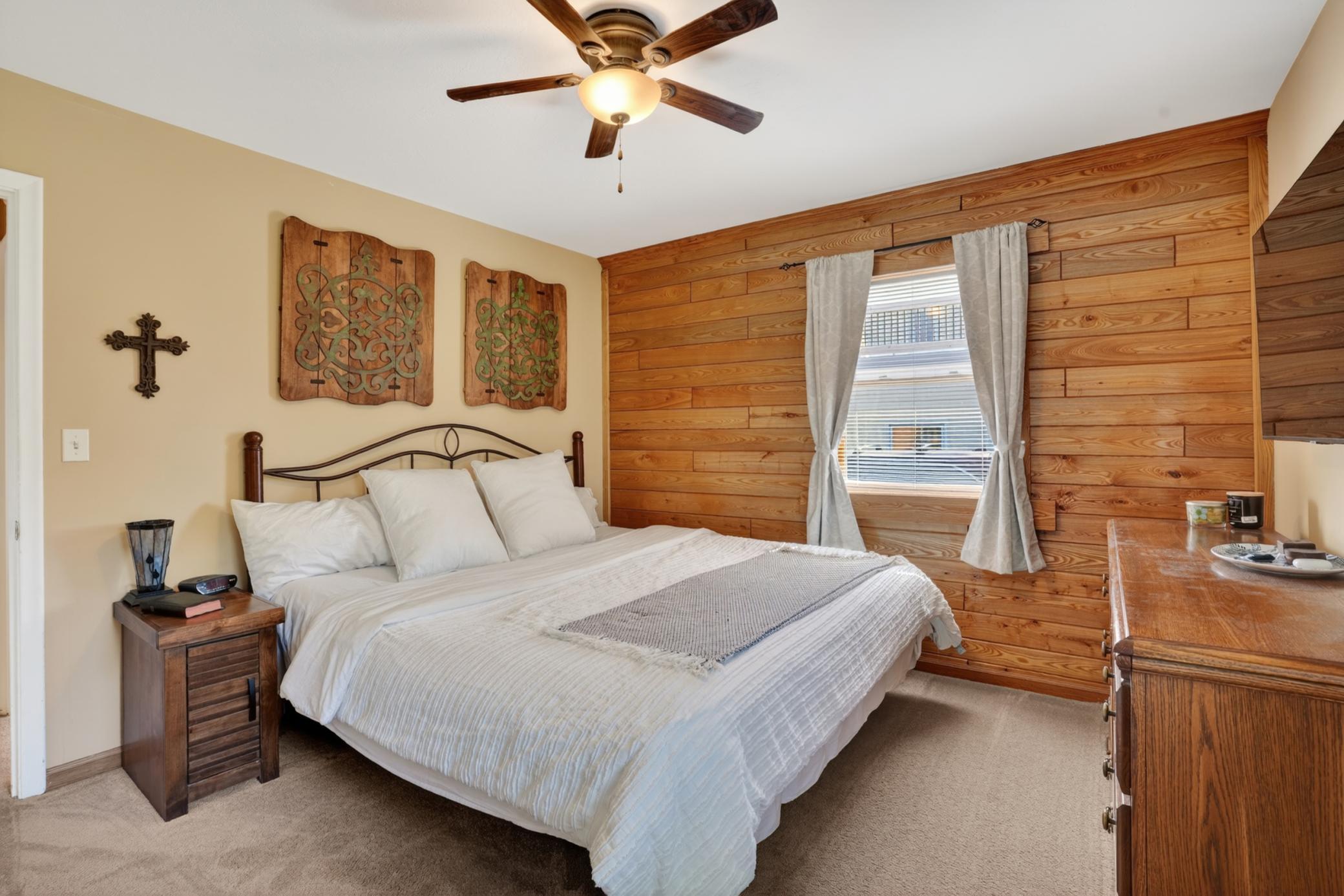 Primary bedroom is large enough for a king size bed!