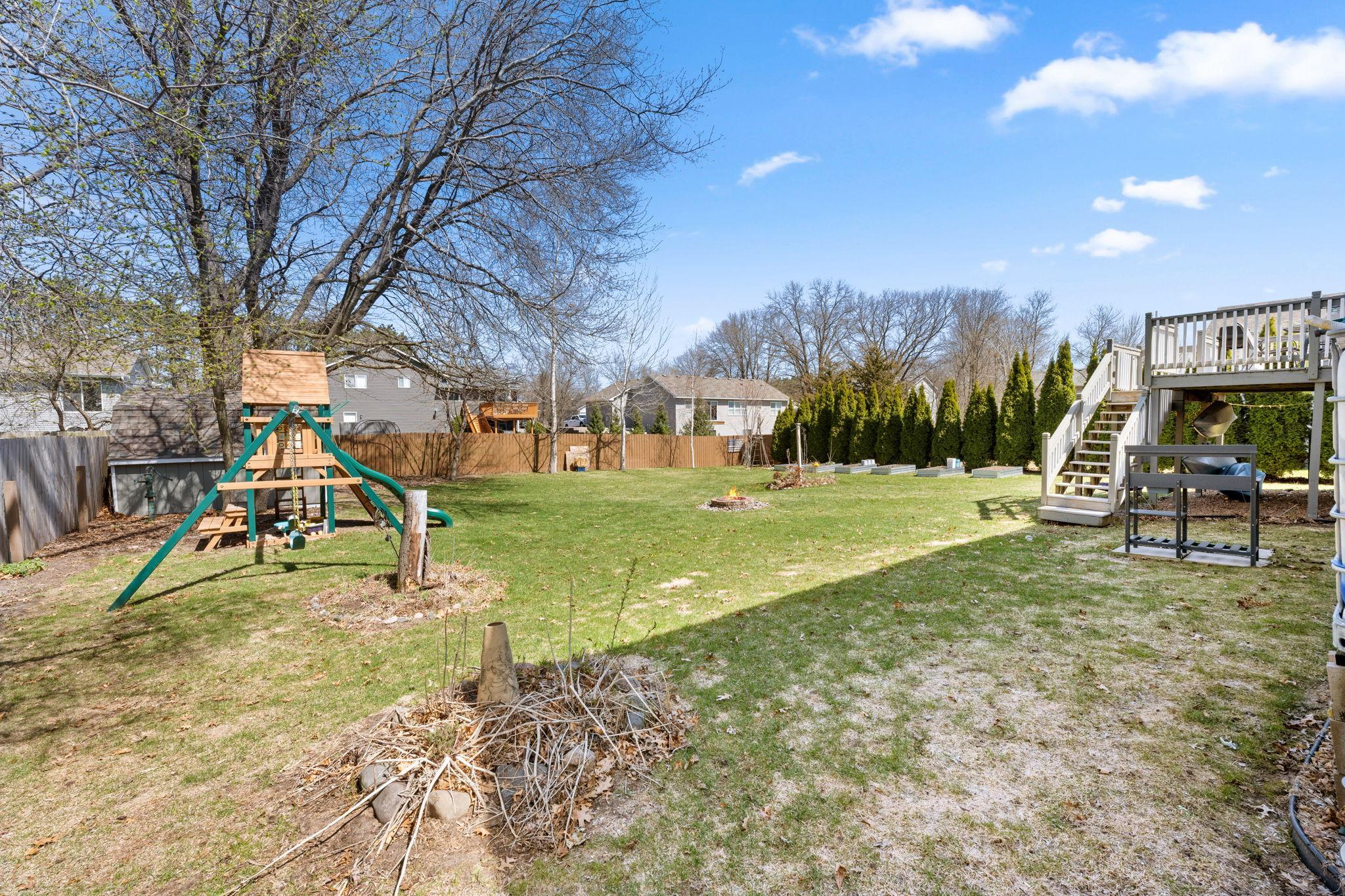 Fully fenced in, large backyard for all kinds of activity's and hobbies!
