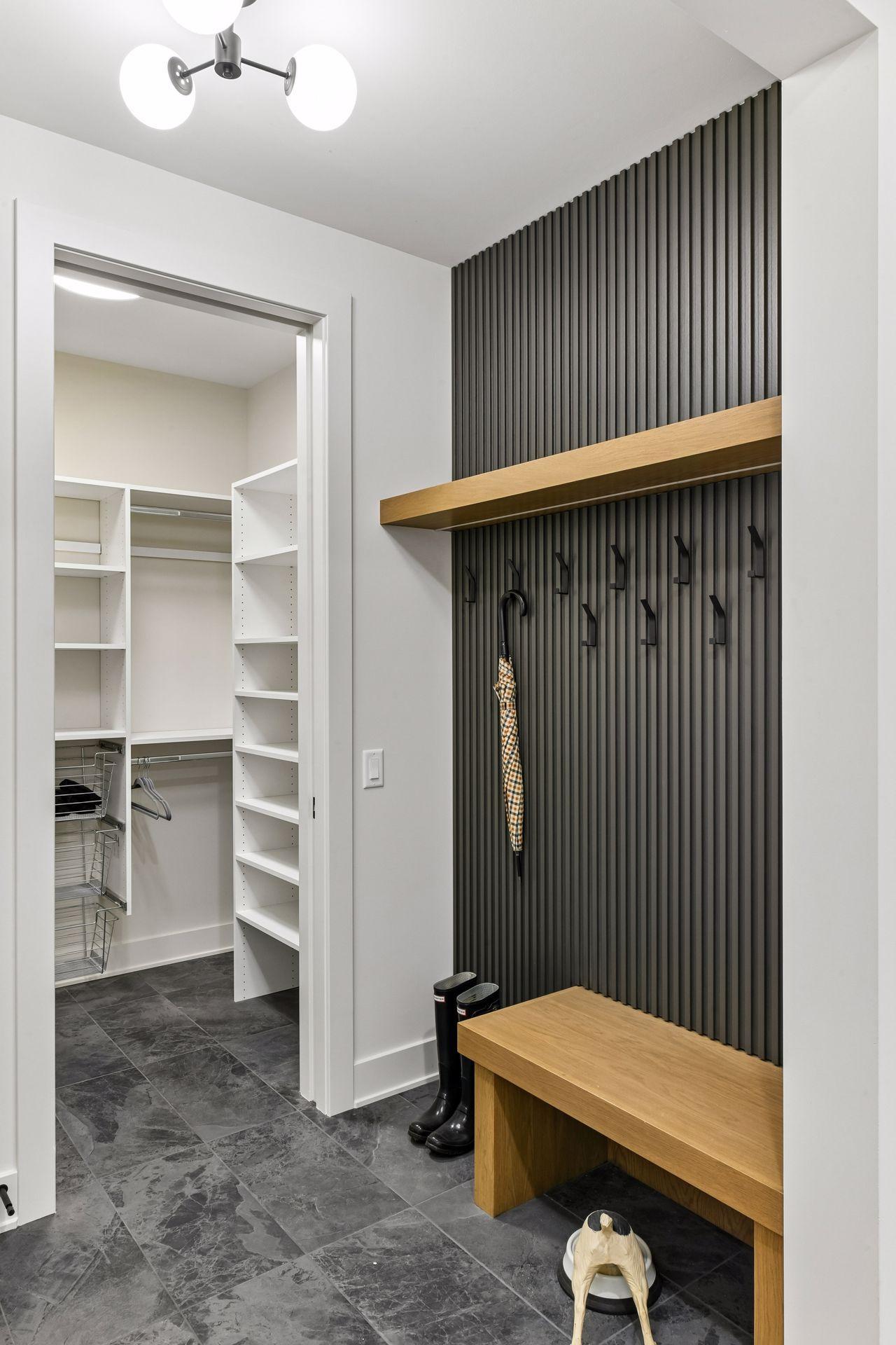 Rear entry with walk-in closet.