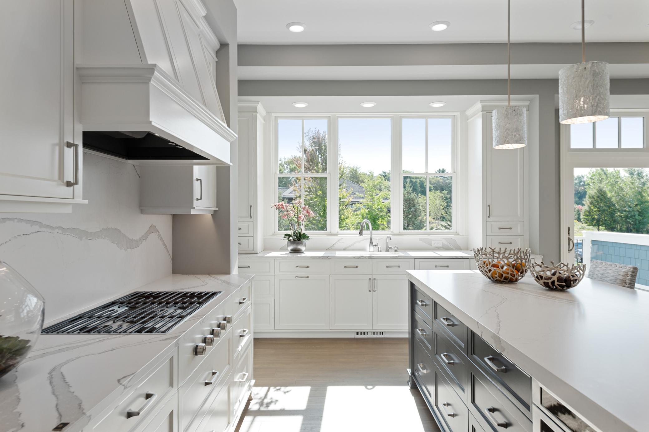 Two-tone cabinets offer the perfect balance of warmth and sophistication