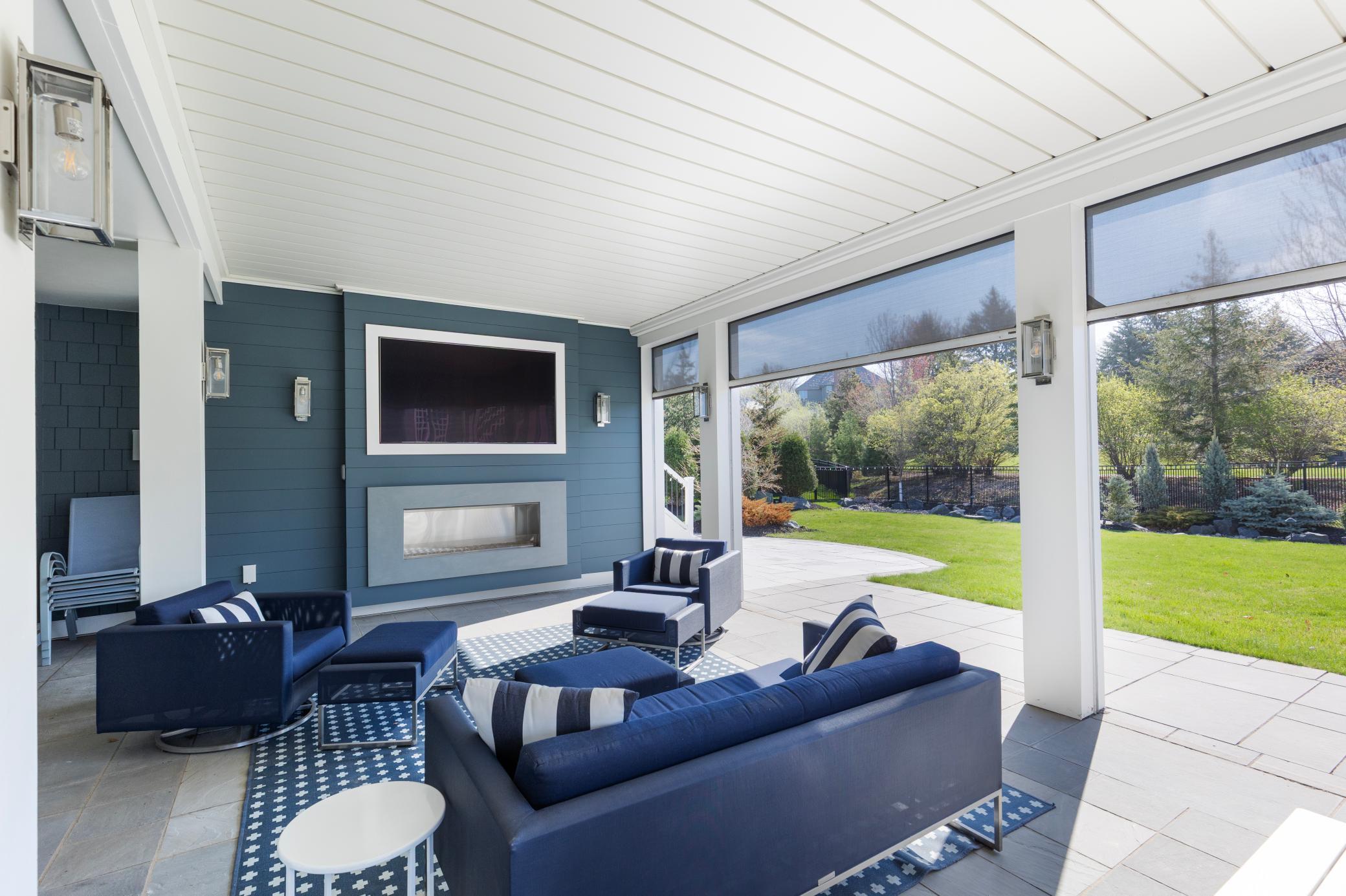 Three season porch from the walk-out lower level