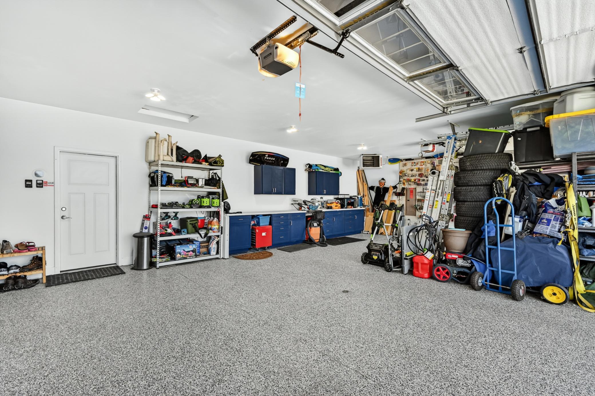 Finished heated garage