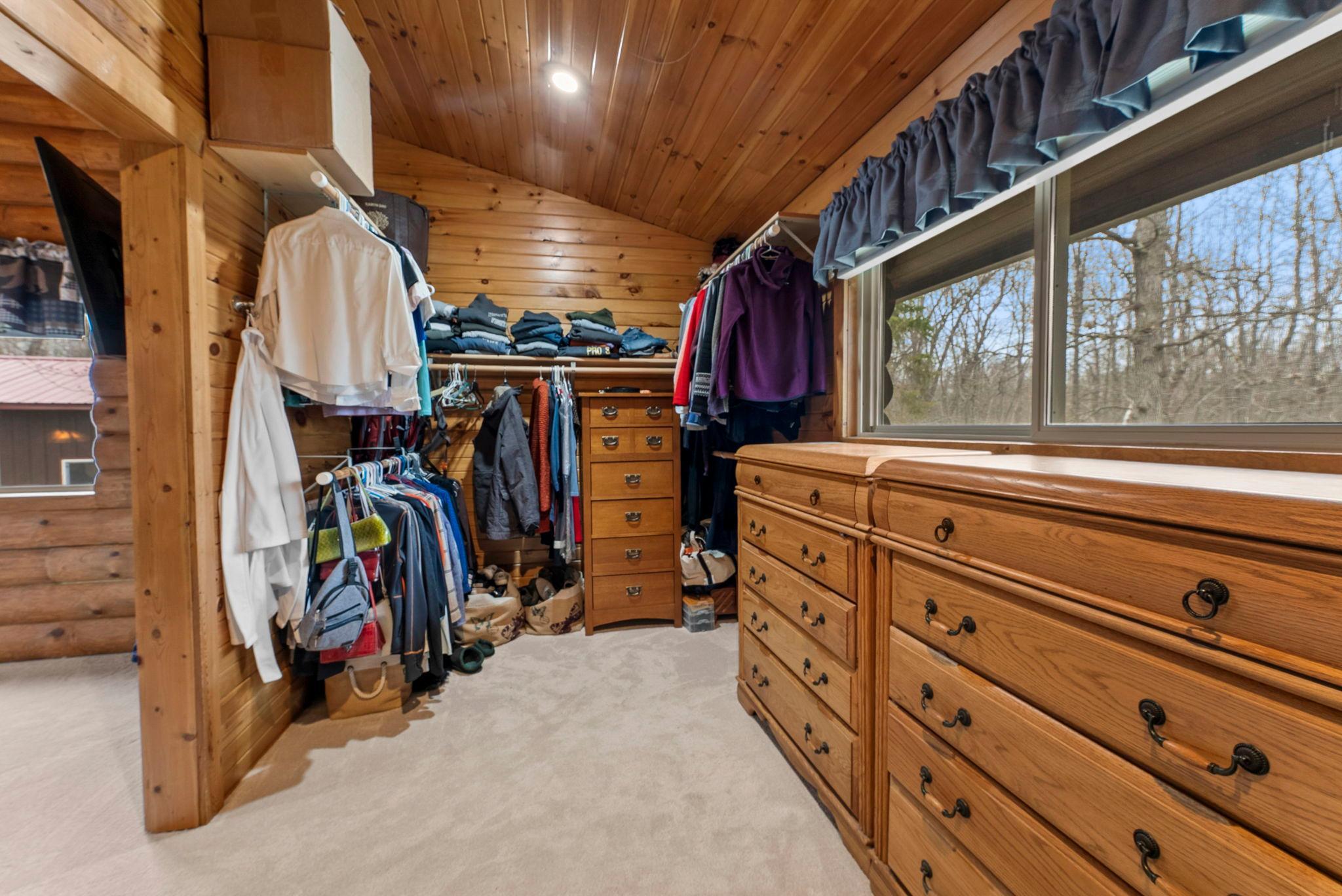 With a huge walk in closet