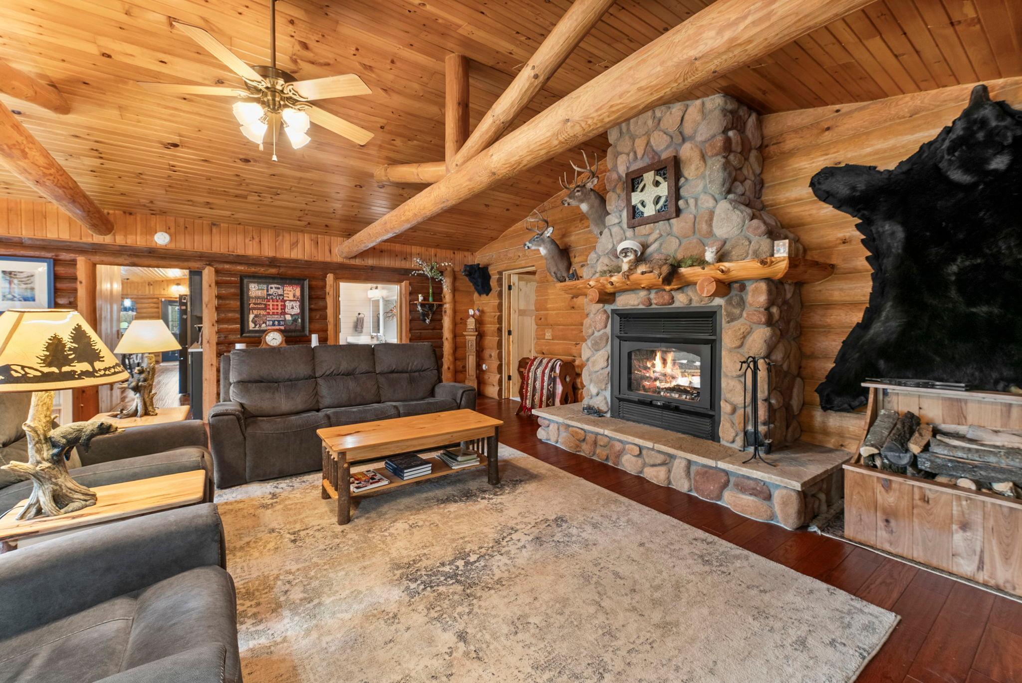 Gorgeous woodburning fireplace