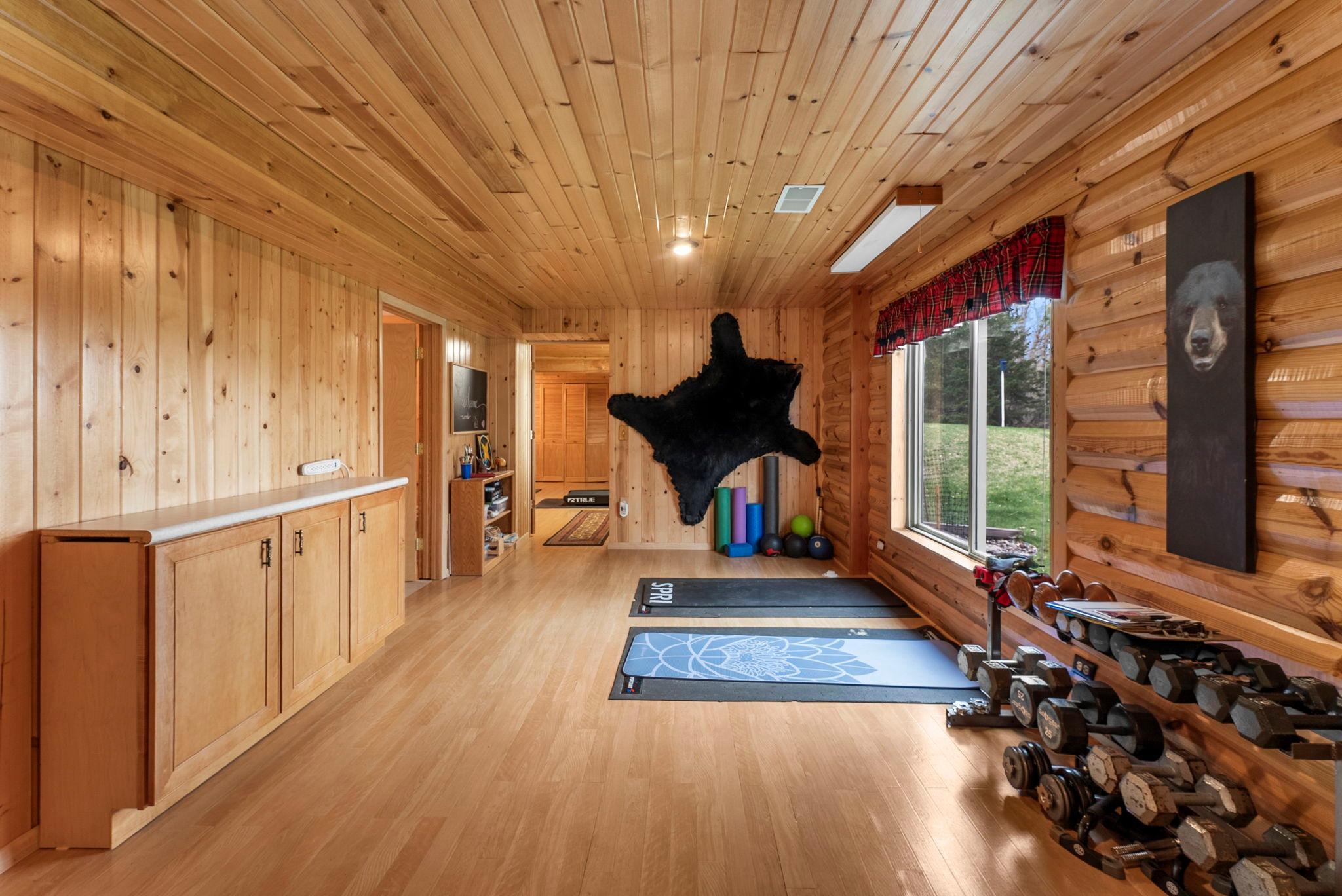 Plenty of room for game table, hobbies or workout space