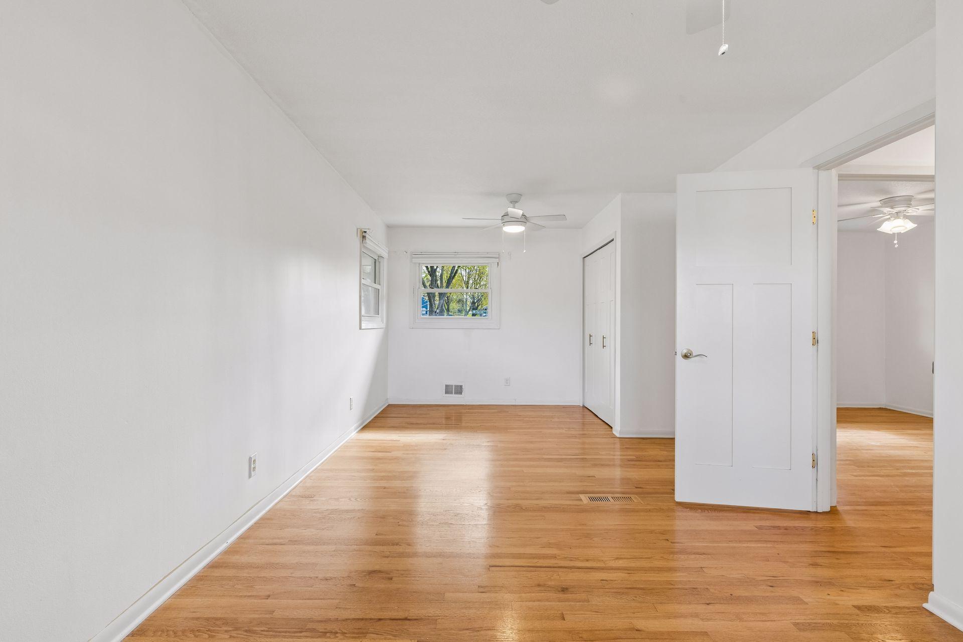 Two bedrooms were made into one perfectly sized bedroom.