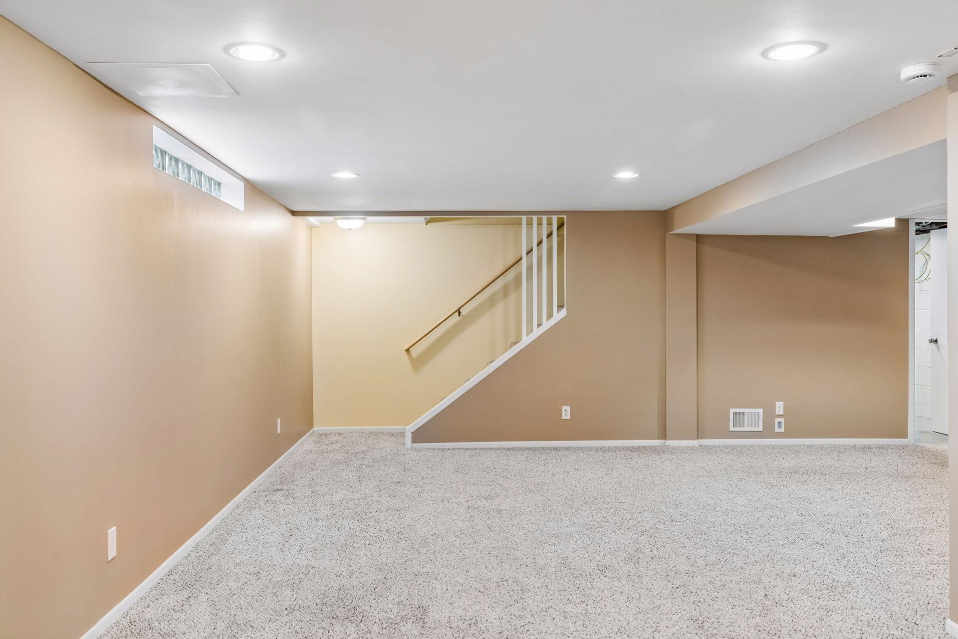 Another view of the lower level family room.