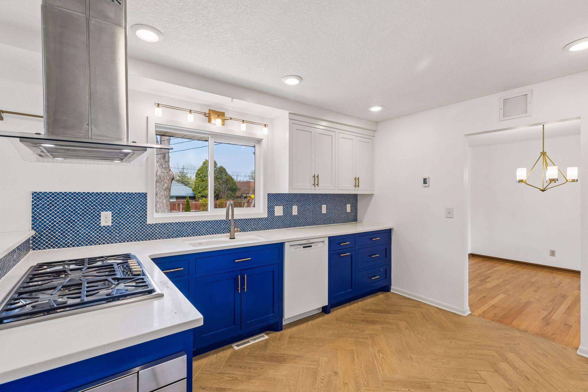 There is generous cabinet and counter space.