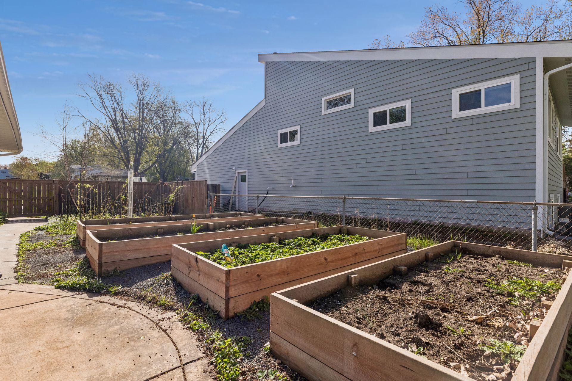 There is also a great raised planter bed area; there is even asparagus!