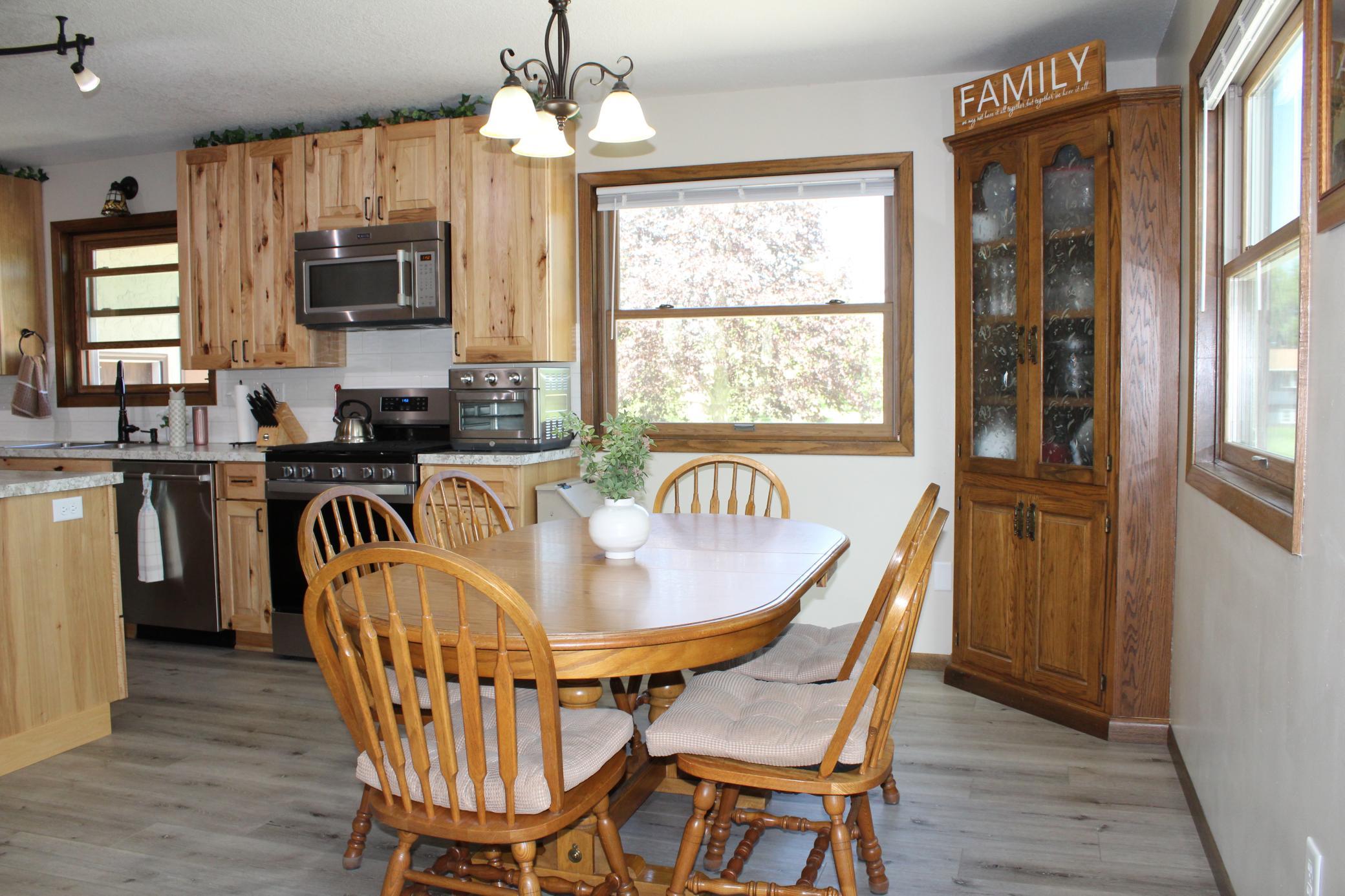 The informal dining room sits just off the kitchen