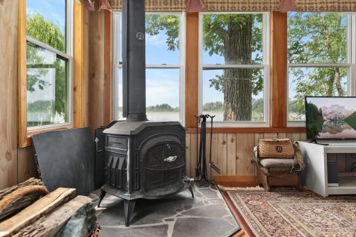 Fireplace is the focal point of this room creating a warm ambiance.