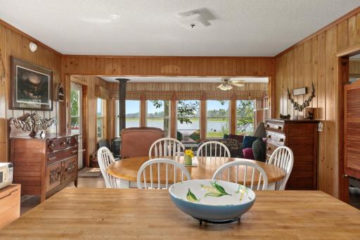 Kitchen overlooks the dining and living room.