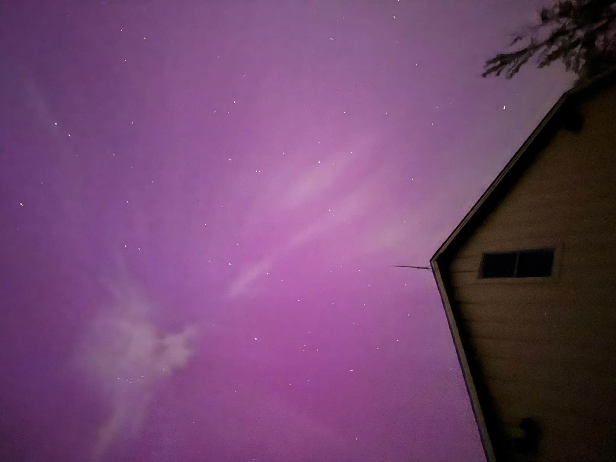 northern lights from barn deck