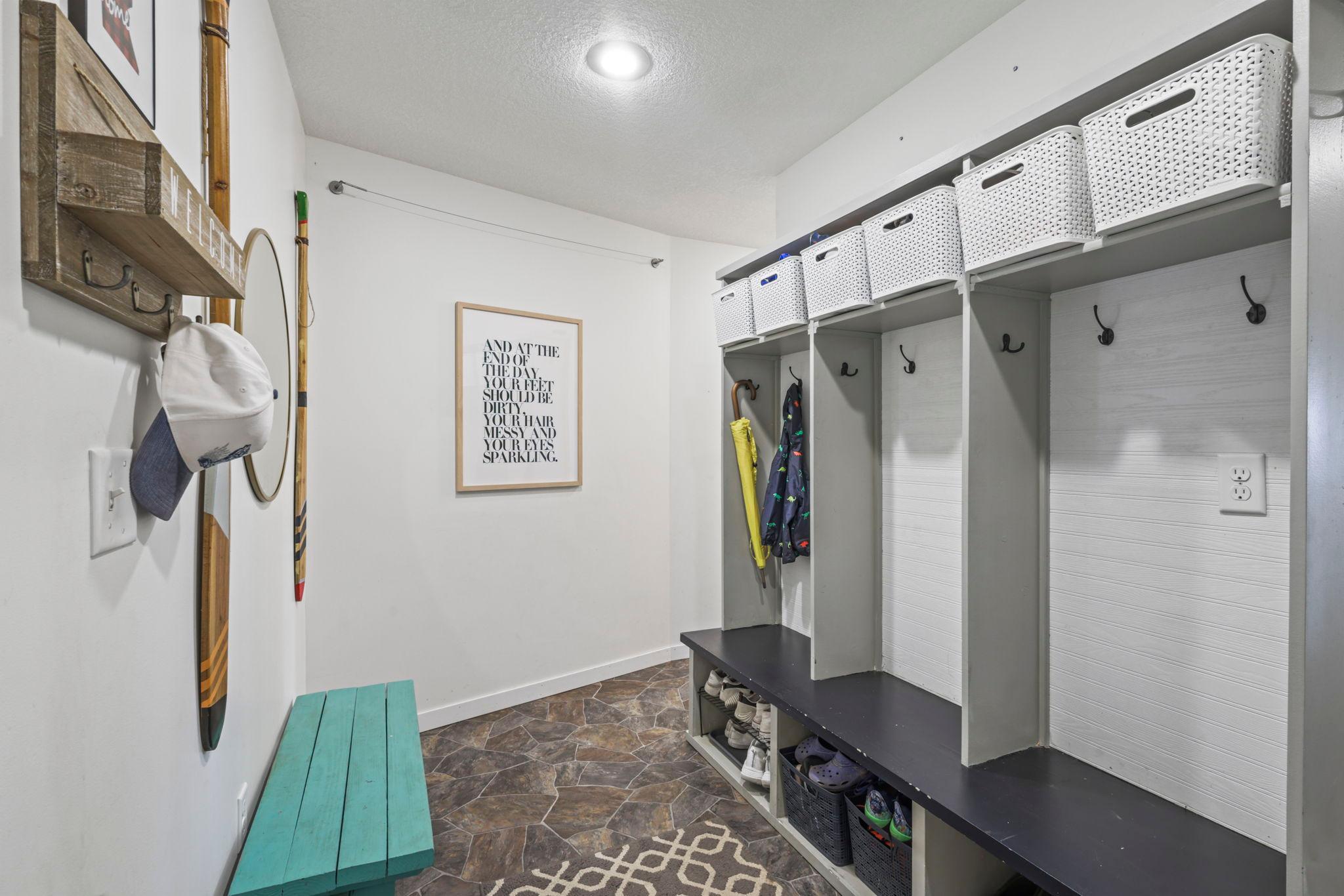 Mudroom off garage