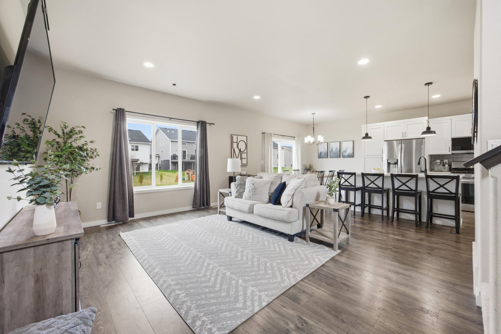 Floor plan extended 2' extra in Living & Dining room!