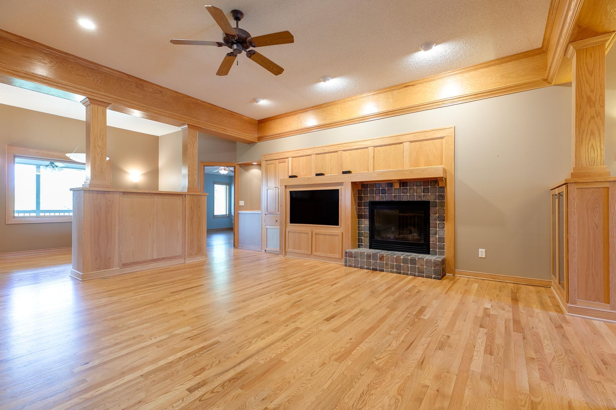 The TV, stereo, surround sound system and speakers will stay with the home.