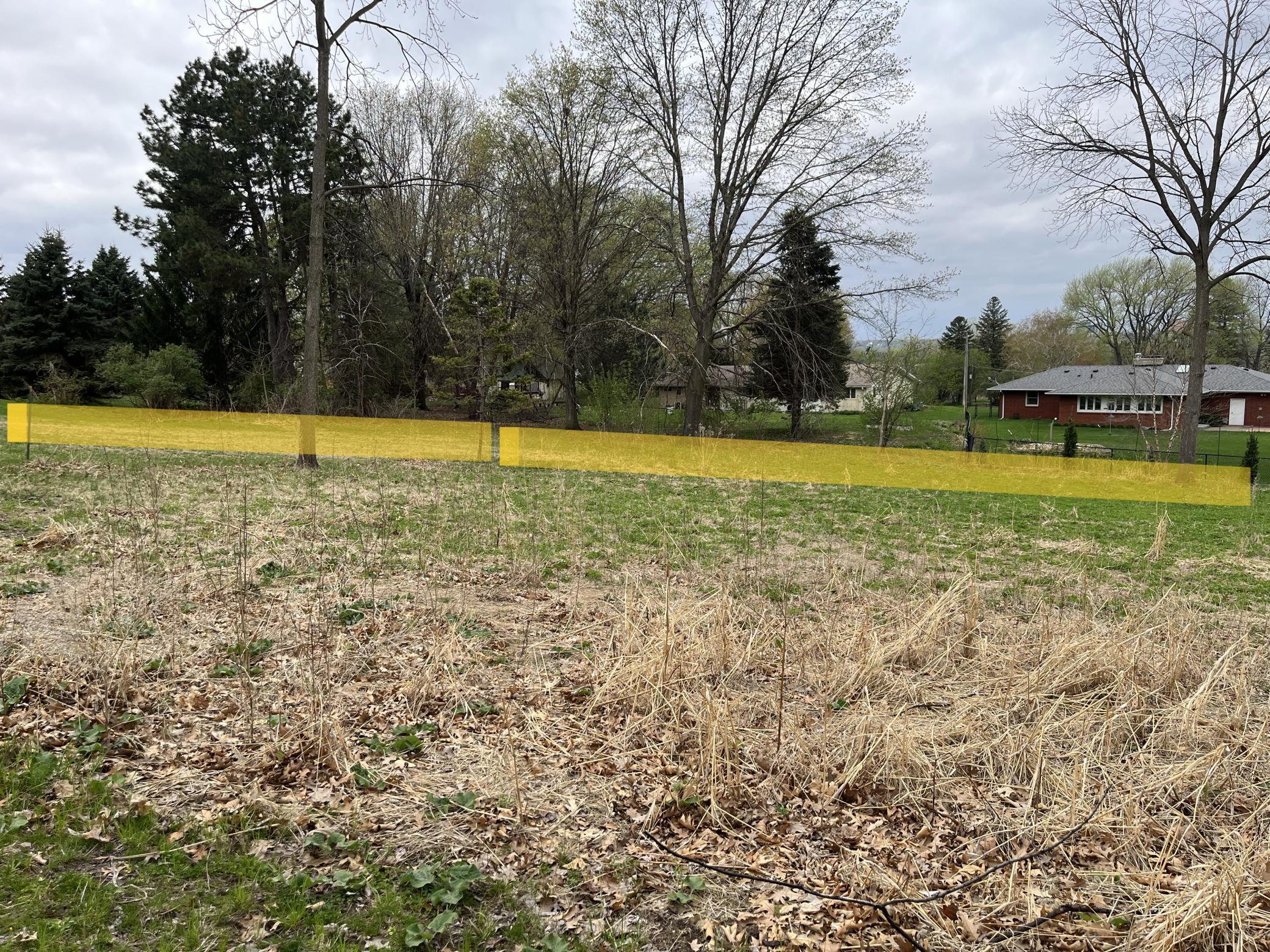 Approximate lot line on southern and western edges of the property.