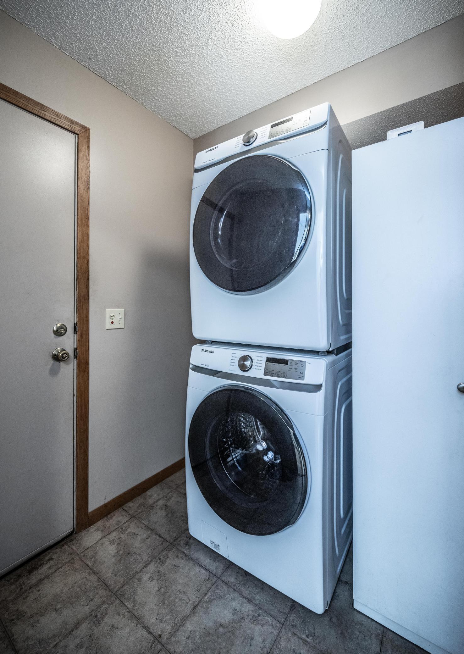 Main floor laundry with Samsung washer and dryer