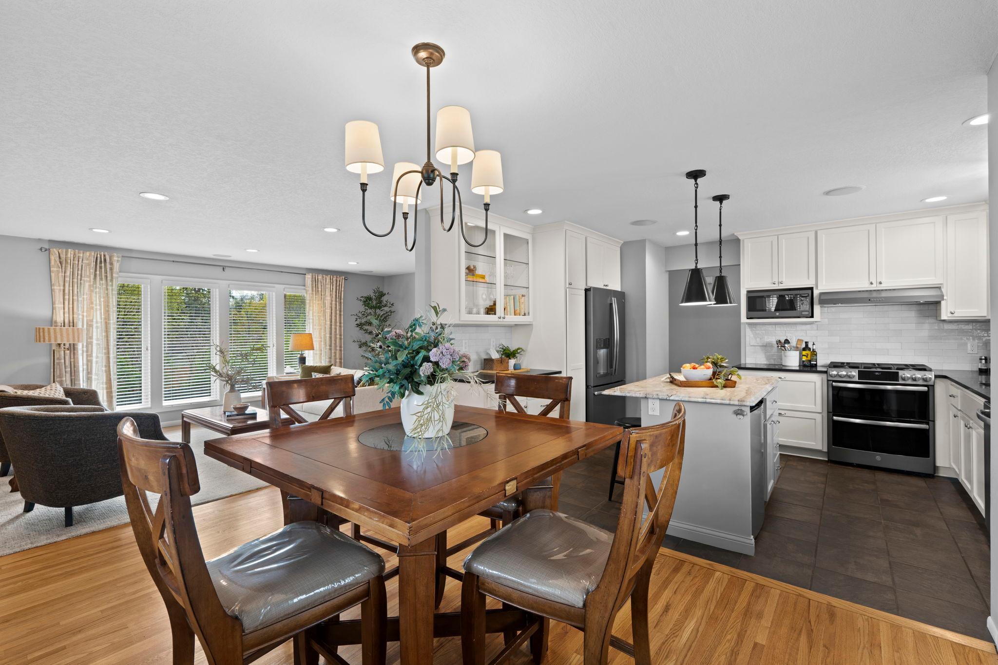 Seamless flow throughout the entire main level. Open floor plan and large windows bring in a ton of natural light.