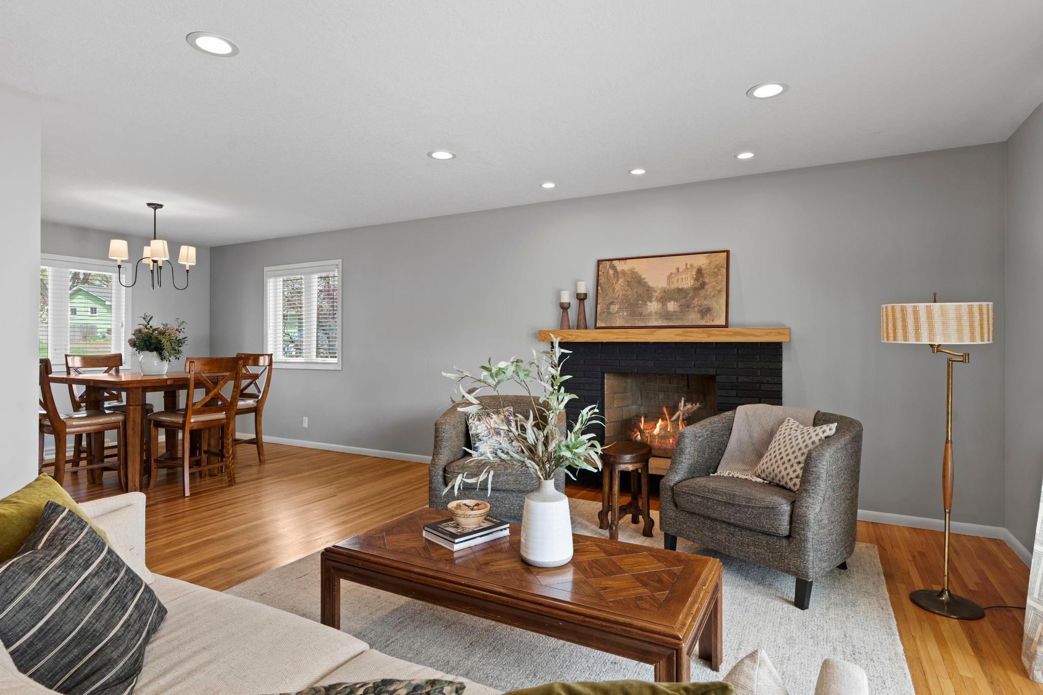 Two fireplaces - one on the main and one in the lower level.