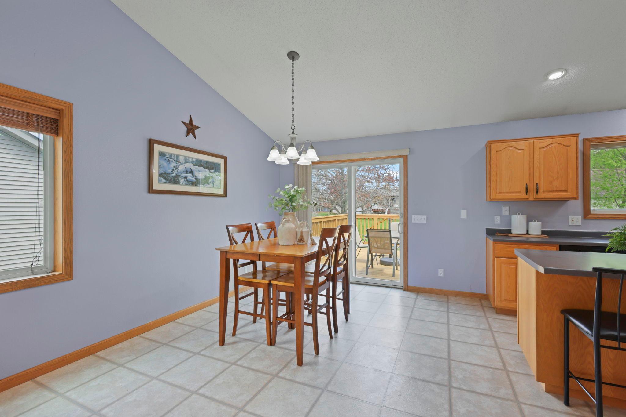 Dining Area and Walkout to Deck