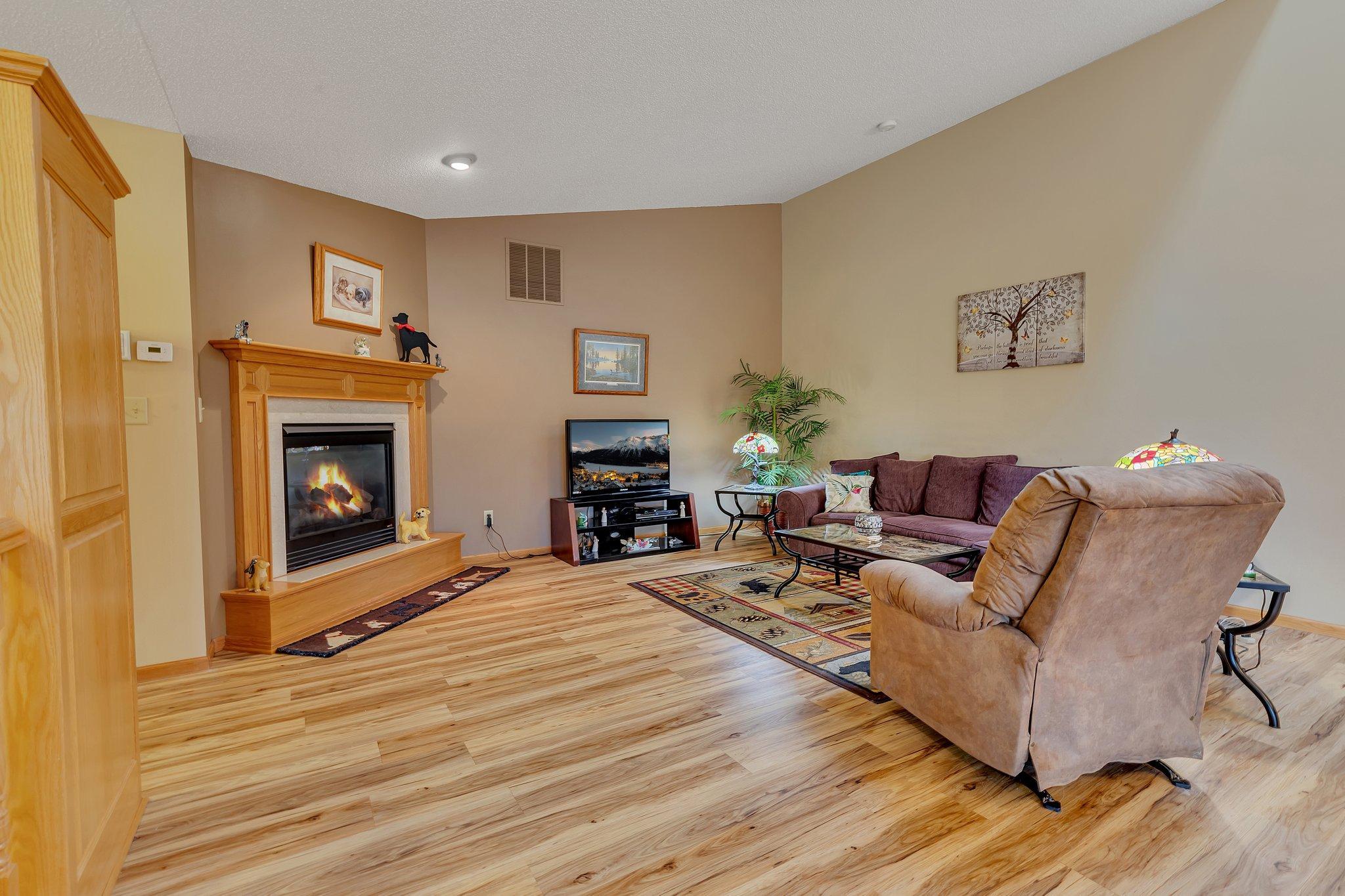 Warm up by the gas fireplace